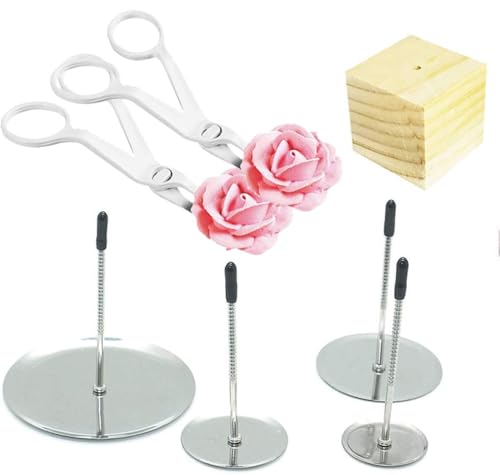 Cake Flower Nail Lifters Set - Stainless-Steel Baking Tools,6 Pcs,Icing Flowers Decoration (7 PCS)