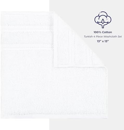 American Soft Linen 100% Cotton Luxury Turkish Towels, 4 PC Washcloth Set - 3