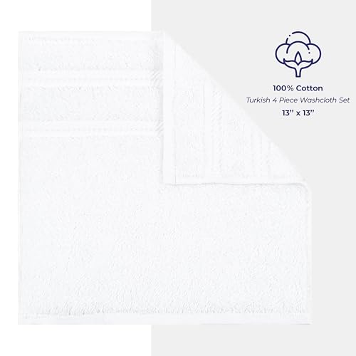 image for American Soft Linen Luxury Washcloths for Bathroom, 600 GSM 100% Cotto
