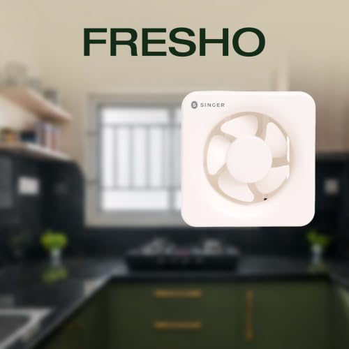 Image of SINGER Fresho N 150mm Energy Efficient Exhaust fan for Kitchen, Bathroom | Turbo Spin 1350 RPM, High Suction With Low Noise | High Speed, Powerful Motor, 100% Copper, 2 Yrs Warranty【White】