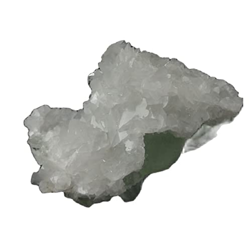 Fluorite Verte Naturelle brute de collection, intercroissance Calcite Blanche - 5