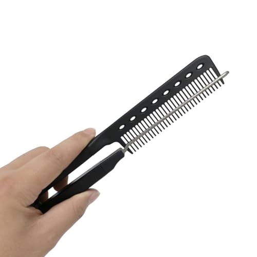 Peine alisador en V para cabello rizado y grueso negro miniatura 4