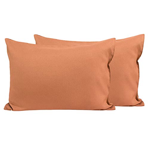 Image of FLXXIE 2 Pack Microfiber Toddler Pillowcases, 14x20 Inches Fits Baby Pillow Sized 12x16, 13x18 or 14x20, Soft and Cozy Small Travel Pillow Covers with Envelope Closure, Tan