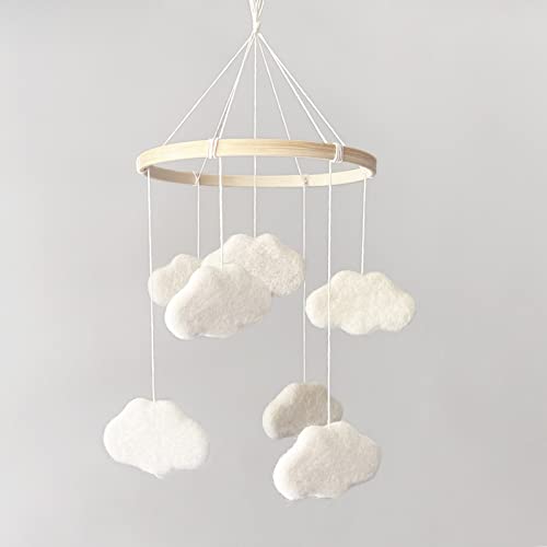 image for EBINGMIMA Baby Mobile for Crib - Boho Crib Mobile - Felt Cloud Mobile 