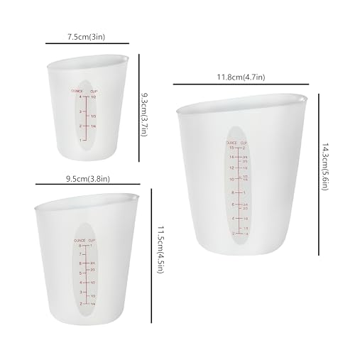 Juego de 3 Vasos Medidores de Silicona Flexibles miniatura 2