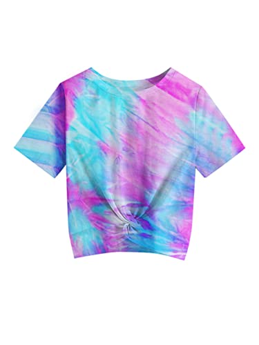 Image of Girls Shirts Casual Summer Twist Front Tunic Blouses Cute Tee Shirt Tops Size 5-14 Years