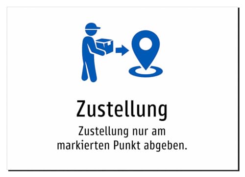 Zustellung - Zustellung nur am markierten Punkt abgeben. – Aufkleber