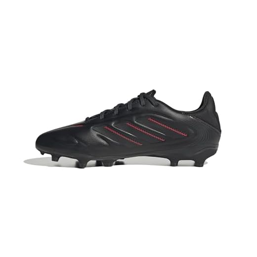 adidas Copa Pure III League FG/MG Football Boots Kids Chaussures, Core Black/Carbon/Lucid Red, 30.5 EU