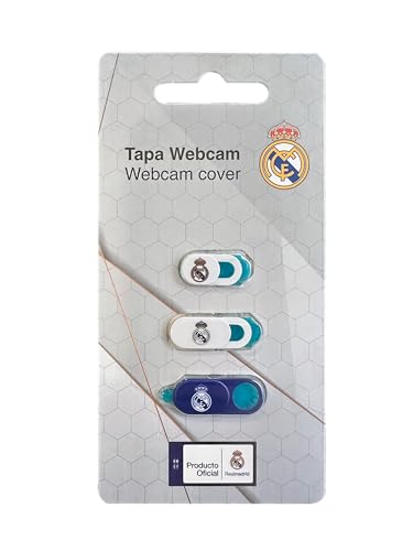 Real Madrid C.F. - Set de 3 Cubre Cámaras para el Móvil - Decora y Protege - Compatible con Cualquier Dispositivo y Terminal - Diseño con el Escudo del Real Madrid - Protector de Cámara