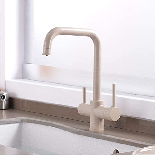Mitigeur de cuisine 3 voies en laiton massif beige luxe