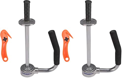 Image of shrink wrap handle,Industrial Stretch Film Dispenser including Film Cutters,Suitable for 11 inch to 21.5 inch film height Pallet Wrap.Top Quality Stainless Steel, Tough, Durable (Pack of 2)