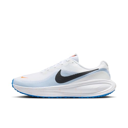 Nike Men's Revolution 8 Wide, White/Off Noir-Hydrogen Blue, 11