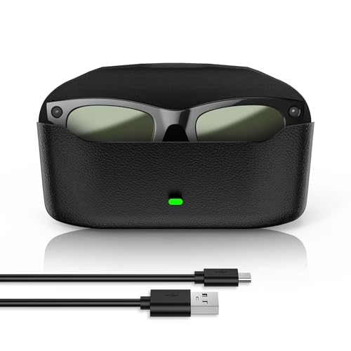 Magnetic Charging Glasses Case Compatible with Ray-Ban Meta Smart Glasses (Gen 1/2) 3000mAh Portable Power Bank Charger for RayBan Meta Wayfarer/Skyler/Headliner Oakley HSTN Blayzer/Scriber Optics