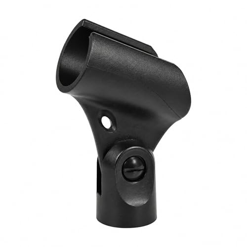 Image of CLAPONE Microphone Mic Holder, Adjustable Angle Clip for Stand Rubber Flexible Microphone Clip Black Wireless Clamp for Mics Stand Handheld (Black, New Mic Holder (1PCS))