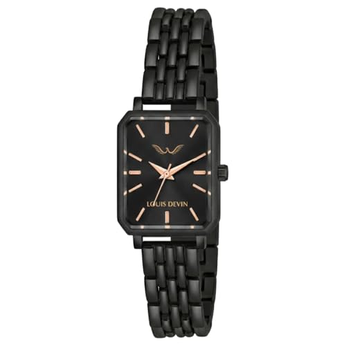 Image of LOUIS DEVIN Silver /Brown /Rose Gold Bracelet Metal Chain Analog Wrist Watch for Women (Blue /Green /Pink /Black /Silver /Brown /Rose Gold Dial) | LD-LS193-CH