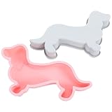Mipcase Silikon Backform Hunde Design 2 Stück Große Antihaft Schokoladenform Hitzebeständig Flexibel Spülmaschinenfest Selbstgemacht Kuchen Süßigkeiten Zubehör