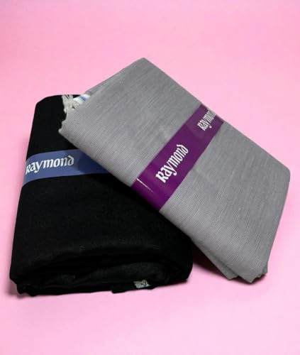 Image of Raymond Makers Men's Shirt & Trouser Fabric Combo with Premium Gift Box | Solid Shirt Fabric with Formal Trouser Fabric | Unstitched Dress Material for Office & Formal Wear