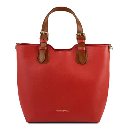 Tuscany Leather TL Bag Bolso en piel Saffiano - TL141696 (Rojo Lipstick)