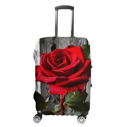 Blooming Red Rose Printed Luggage Cover Protector, Fits 18-32 Inch Luggage
