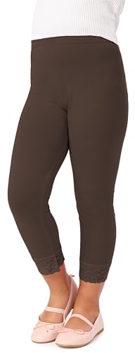 Merry Style Leggins Mallas Pantalones Largos Ropa Deportiva Niña MS10-293(Marrón,128 cm)