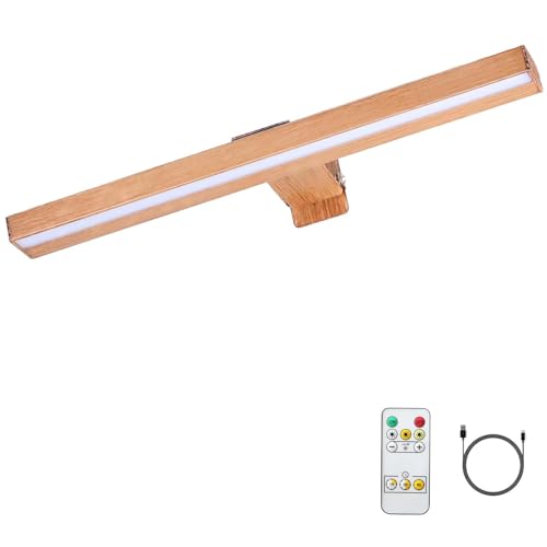 Image of MIOBLUE LED Picture Light Battery Operated with Remote, 16in Rechargeable Picture Light for Paintings,Metal Display Art Light with Timer and Dimmable for Frame,Wal,Artwork,Portrait,Gallery,Dartboard