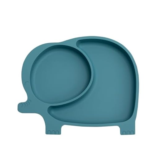 Mr. Wonderful - Silikonteller mit Saugnapf für Kinder - Blauer Elefant - Aus 100% Silikon - Spülmaschinen- und mikrowellengeeignet