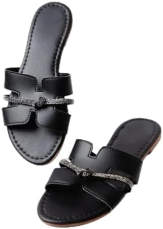 Sandália Rasteira Feminina H com detalhe Moda Blogueira Tiras Lar...