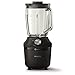 Philips Domestic Appliances Blender Serie 3000, sistema ProBlend, capacidad máxima de 2L, capacidad efectiva de 1.25L, 600W, 2 ajustes de velocidad y pulso, tarro de vidrio, negro, HR2291/01