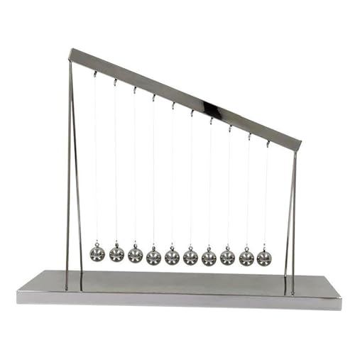 Newton's Berceau pour bureau, 10 boules en acier, décoration de démonstration d'équilibre cinétique, pendule en métal robuste, cadeau scientifique pour décoration de bureau, décoration d'intérieur
