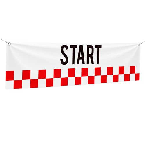 Start Line Large Banners and Signs for Outdoor by Mavis Printing-Polyester Banner with 4 Holes for Easy Hang Indoor & Outdoor| 4x1 Feet UV & Water Resistant HD Print Sign| Made in USA
