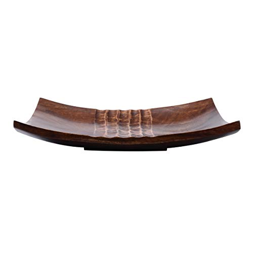 Villacera 83-DT5813 Handmade Mango Square Decorative Serving Tray, Dinner Plate or Platter, Sustainable Wood, 10", Brown