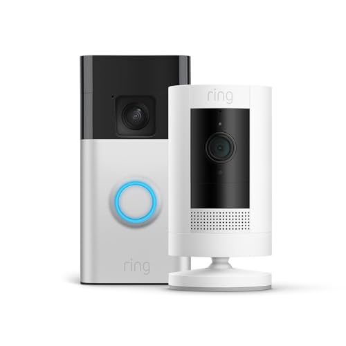 Ring Battery Video Doorbell + Ring Outdoor Camera Battery | DIY Wireless Doorbell Security Camera | Head-To-Toe View, HD Video, Easy installation (5min) | 30-day free trial of Ring Home