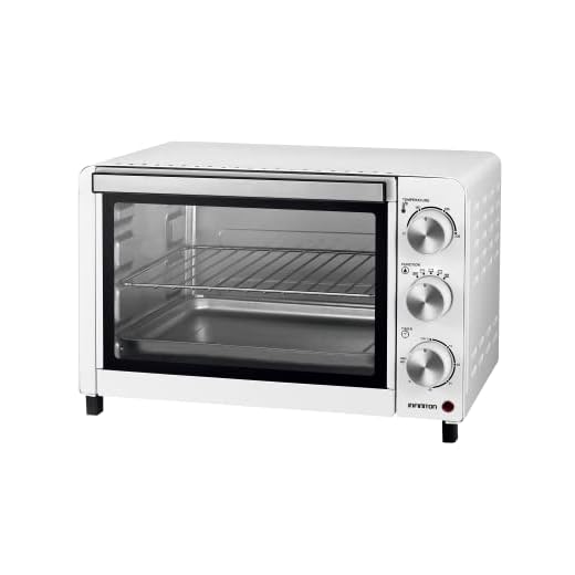 INFINITON HSM-A18B – Horno sobremesa, Blanco, 18L, 1200W, Convección, Doble acristalamiento, Control de temperatura, Temporizador 60 min.