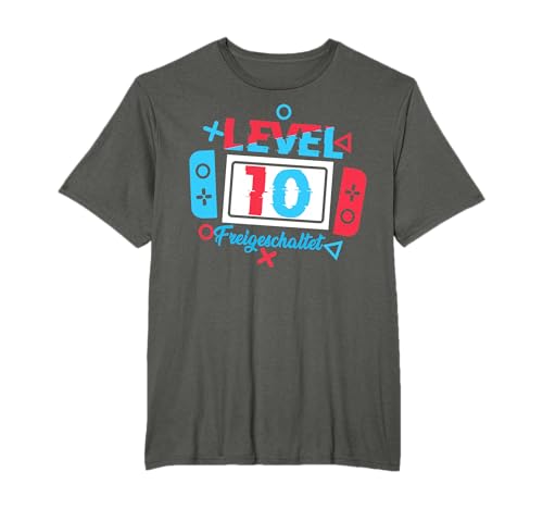 Level 10 Geburtstag Shirt Junge 10 Jahre alt Videospiele T-Shirt