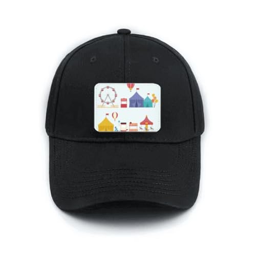 Casquette de baseball noire brodée d'un motif coloré élégant