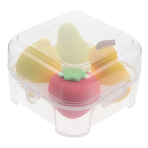 VALICLUD Strawberry Lemon Fruit Beauty Egg Makeup Sponges 1 Dry Wet Powder for Women 4 Pack Foundation Concealer Bronzing