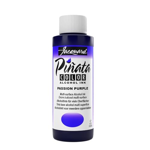Jacquard Pinata Alcohol Ink - Passion Purple - Professional and Versatile Ink That Produces Color Saturated and Acid-Free Results - 4 Fluid Ounces - Made in The USA