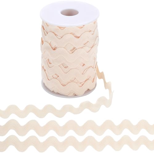 GORGECRAFT 25Yds*10mm Ric Rac Trim Wavy Bending Ribbon Rick Rack Wave Fringe Trim Zig Zag Lace Edging Braid Trim pour Bricolage Couture Artisanat Emballage Cadeau...
