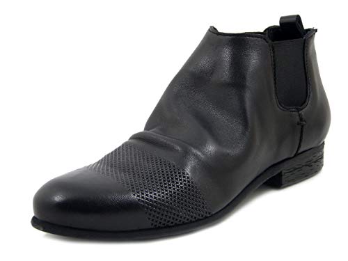 Osvaldo Dangereux, Bottines d’été en Cuir Noir, Beatles avec élastique, Talon Bas 2 cm, 236 - Les Beatles, Paul McCartney, John Lennon, RIngo Starr, George Harrison Osvaldo Dangereux, Bottines d'été en Cuir Noir, Beatles avec élastique, Talon Bas 2 cm, 236