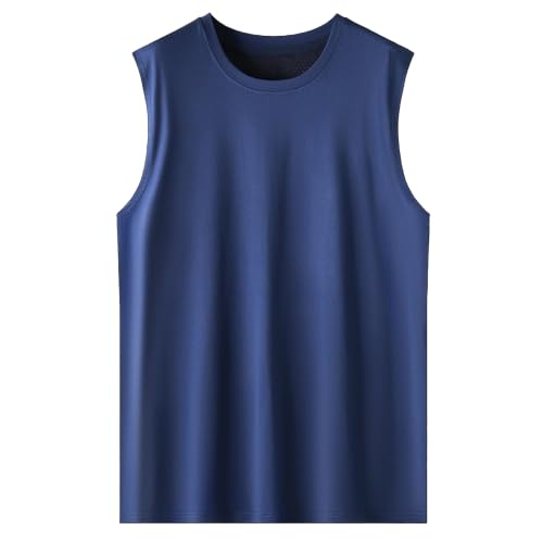 Camiseta de tirantes de seda de hielo para hombre camiseta interior transpirable gris M