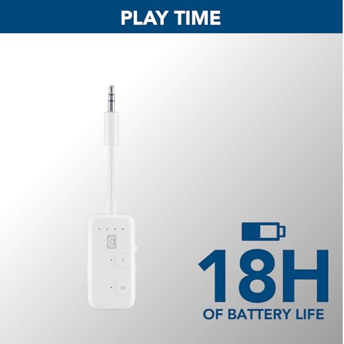 Cellularline - In-Flight Transmitter - Trasmettitore Bluetooth Per Prese Aux - Connette Fino A Due Paia Di Cuffie O Auricolari Tws - Per Dispositivi Senza Bluetooth Con Aux 3,5Mm - Bianco - 5
