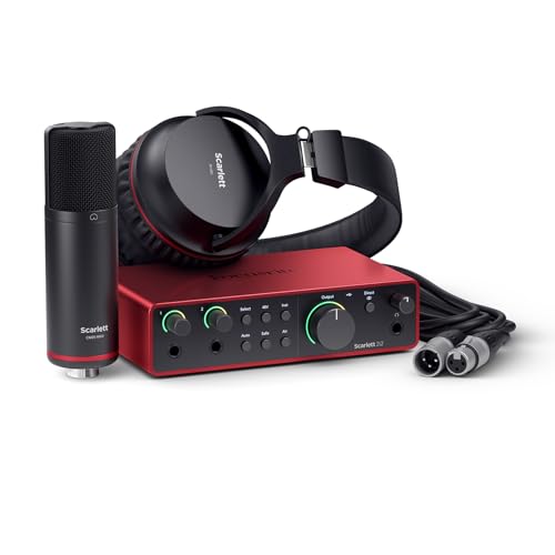 Focusrite Scarlett 2i2 Studio 4th Gen USB Audio Interface Bundle for the Songwriter with Condenser...