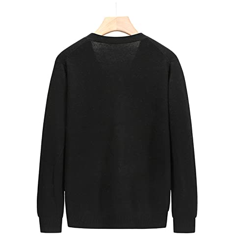 Men's Cardigan Sweater V-Neck Long Sleeve Button Knitwear Casual Solid Knitted Regular Fit Cardigan with Pocket2