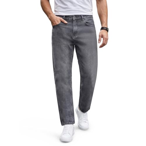Image of Urbano Fashion Men's Relaxed Fit Washed Denim Jeans Non-Stretchable
