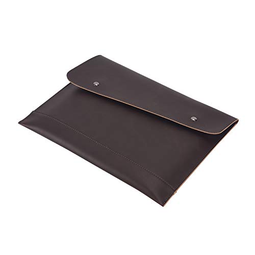 Image of Envelope A4 Documents Folder Case,Convenient Business & Conference File Pu Leather Clutch Bag for Women and Men