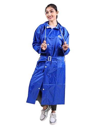 Image of Rupa Rainsuit Women Waterproof PVC Raincoat with Hood & Carry Bag | Lightweight Rainwear for Women with Front Zip | Solid Color | Standard Length | Pack of 1