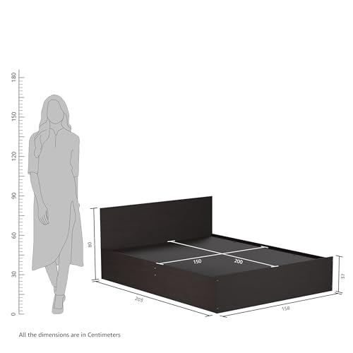 Image of Amazon Brand - Solimo Altamore Engineered Wood Queen Bed with Box Storage (Wenge Finish)