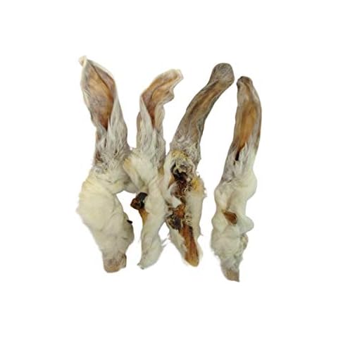 1kg Rabbit Ears Natural with Hair Hypoallergenic Dog Treat Chew Cover