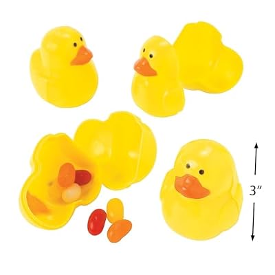 One Dozen (12) Plastic Ducky Shaped Easter Eggs