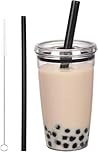 CJWLKJ Tritan Plastic Tumbler with Lid and Straw, 16oz Premium Insulated Iced Coffee Cups, Reusable Plastic Cups with Lid and Straw, Black